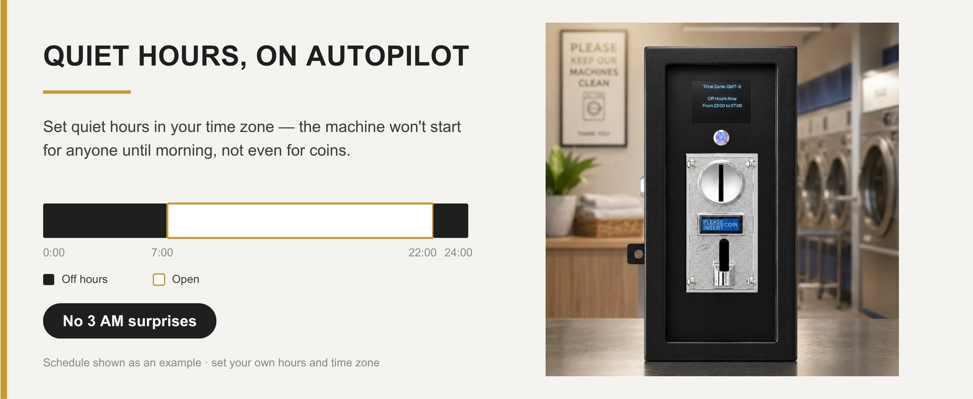 Quiet hours, on autopilot — off hours in your time zone